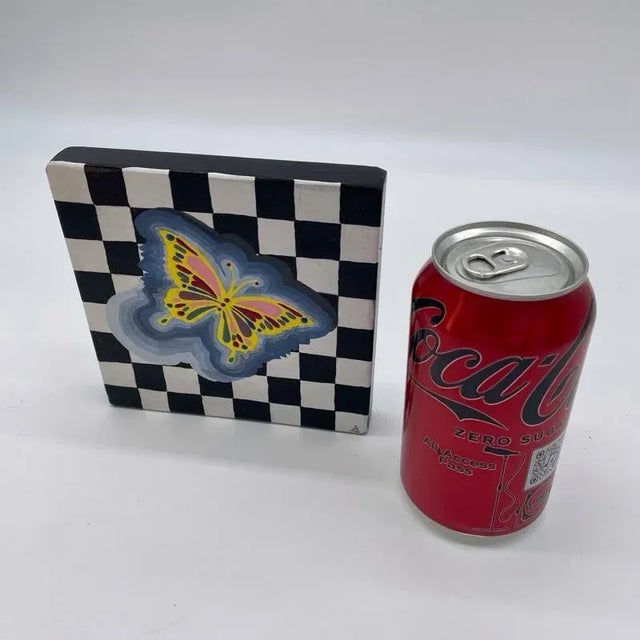 Contemporary Postmodern Style Butterfly Still Life Painting in Mackenzie-Childs Style For Sale - Image 3 of 10