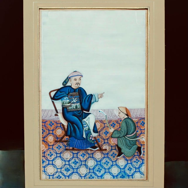 Trio of Fine Chinese Export Paintings on Mulberry Pith Paper, 19th Century For Sale - Image 10 of 18