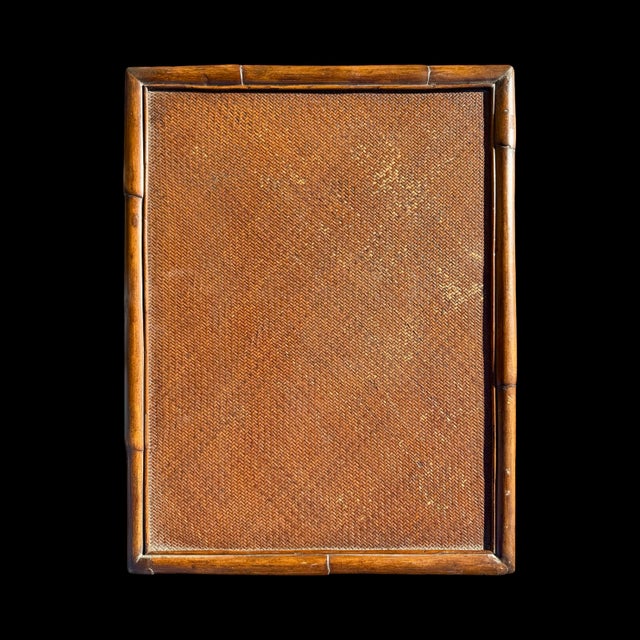 English Vintage Bamboo and Rattan English Colonial-Style Folding Drop-Leaf Butler’s Side Table For Sale - Image 3 of 7