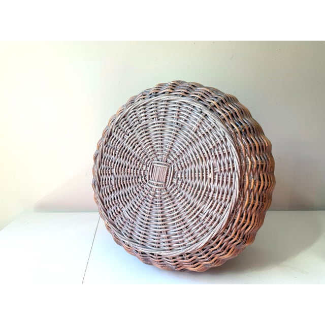 Late 20th Century Willow Vine Weft Blanket Basket For Sale In Charleston - Image 6 of 7