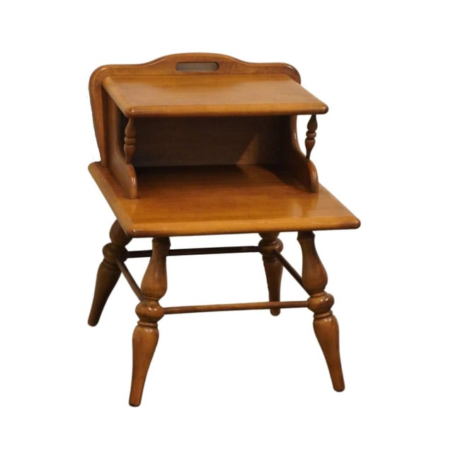 COLOMBIA FURNITURE Solid Hard Rock Maple Colonial Early American 20" Accent Step End Table 26" High 20" Wide 20.25" Deep...