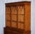 Vintage English Burr Yew Wood 3 Door Glazed Display Bookcase Cabinet For Sale - Image 16 of 18