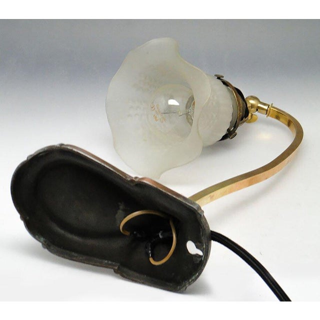 20th Century Glass and Metal Table Lamp, Austria-Hungary, 1890s For Sale - Image 11 of 14