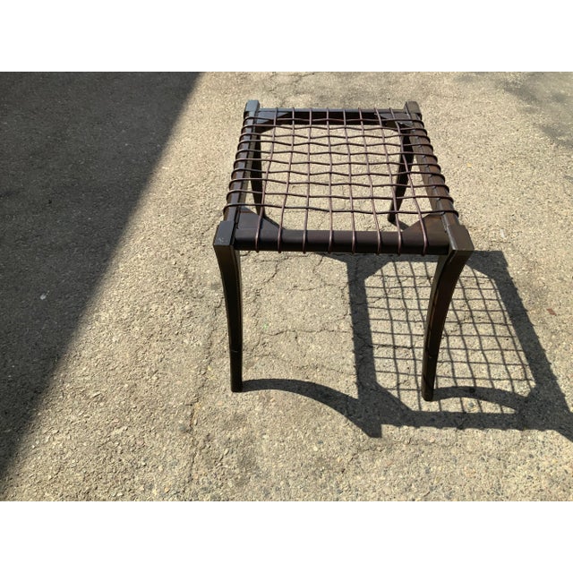 Early 21st Century Mid-Century Klismos-Style Ottoman For Sale - Image 9 of 9