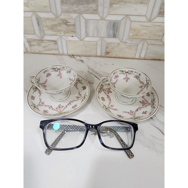 Ceramic 1910s 2 Precious Delicate Limoges Demitasse Tea Cups and Saucers For Sale - Image 7 of 7