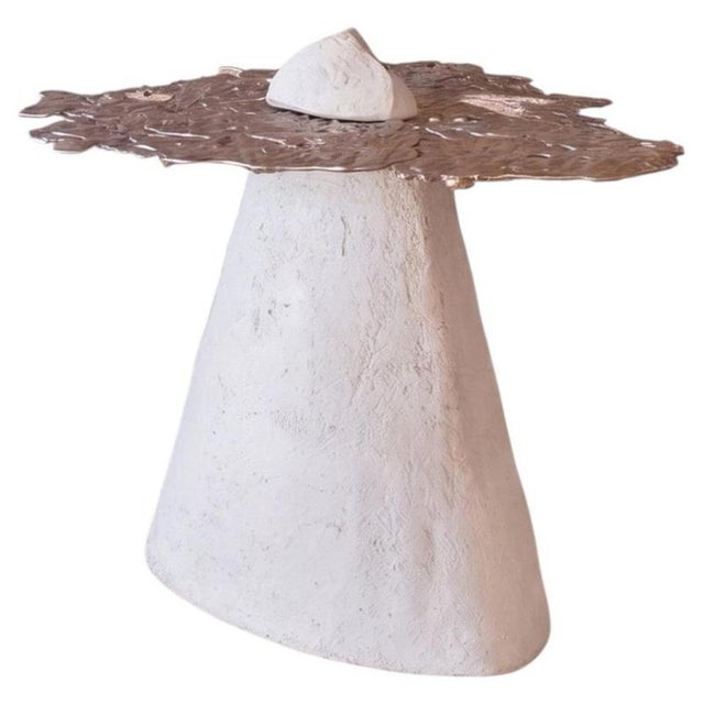 Talisman Side Table #1 in Stoneware and Bronze by Margaux Leycuras For Sale - Image 6 of 6