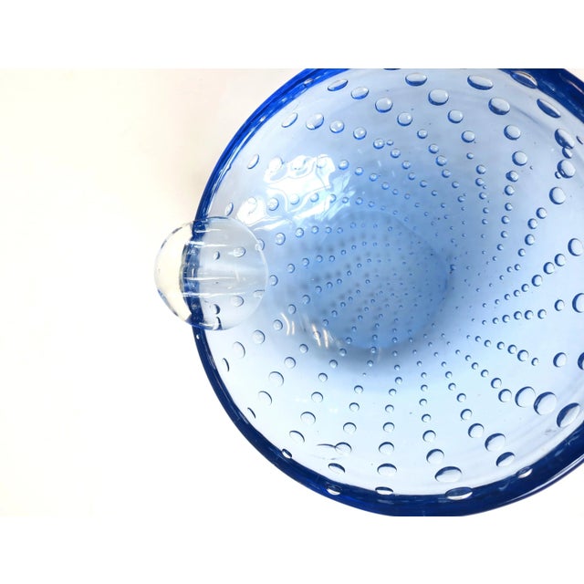 Italian Murano Blue Art Glass Bowl or Ashtray For Sale - Image 10 of 13