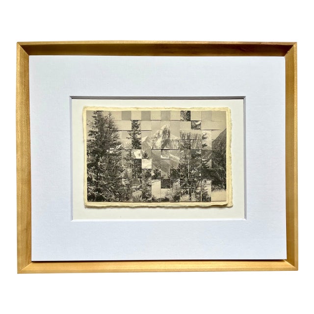 Chamonix -Le Mont Blanc - Unique Hand Cut and Woven Vintage Photo Postcards, Framed For Sale