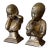 Vintage Esco Chalkware Boy and Girl Bookends or Busts, Gold For Sale