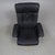 1980s Set of Vintage Scandinavian Lounge Chair with Ottoman in Black Leather and Wood Frame, 1980s For Sale - Image 5 of 15