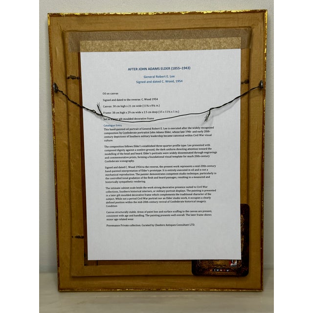 Oil Painting Portrait of General Robert E. Lee Military Commander of the Army of Northern Virginia After John Adams Elder For Sale - Image 16 of 18