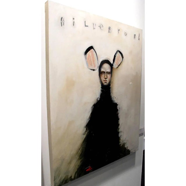 Early 21st Century Hildebrand, Abstract Figurative, Animal-Human, 2015, Soft Background Oil on Canvas For Sale - Image 5 of 7