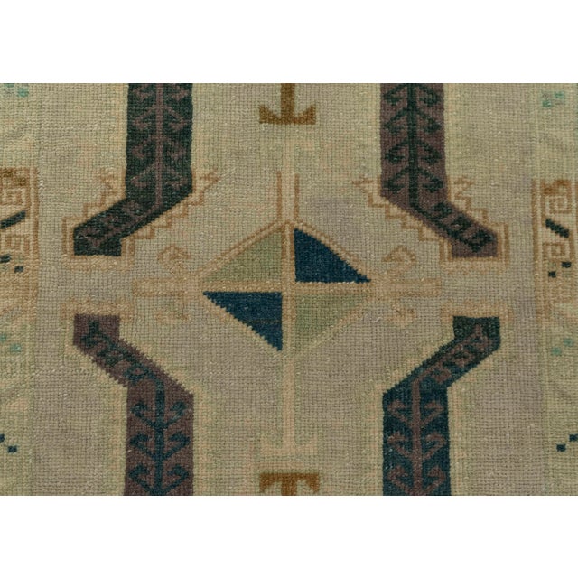 Turkish Mini Rug Oriental Hand Knotted Vintage Rug 1'11" x 3'2" #21211 For Sale - Image 4 of 8