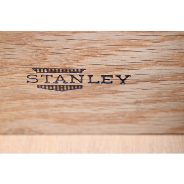 Stanley Furniture Walnut 5-Drawer Mid-Century Modern Highboy | Newly Refinished For Sale - Image 12 of 12