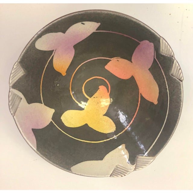 Beautiful and unique catchall dish, hand made and hand painted, signed on the bottom. Perfect accessory for your entry way...
