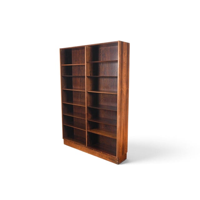 Brown Mid 20th Century Carlo Jensen Double Rosewood Bookcase by Hundevad + Co #2 For Sale - Image 8 of 9