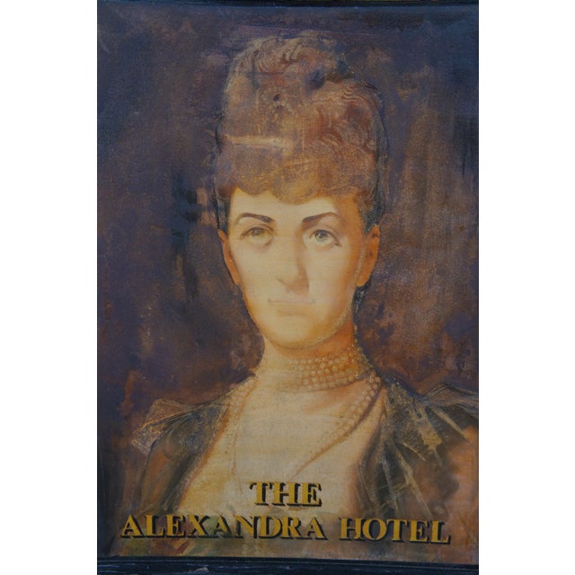 Early 20th Century Antique English Tin Portrait Painting Queen Alexandra of Denmark Pub Art Sign 48" For Sale - Image 5 of 13