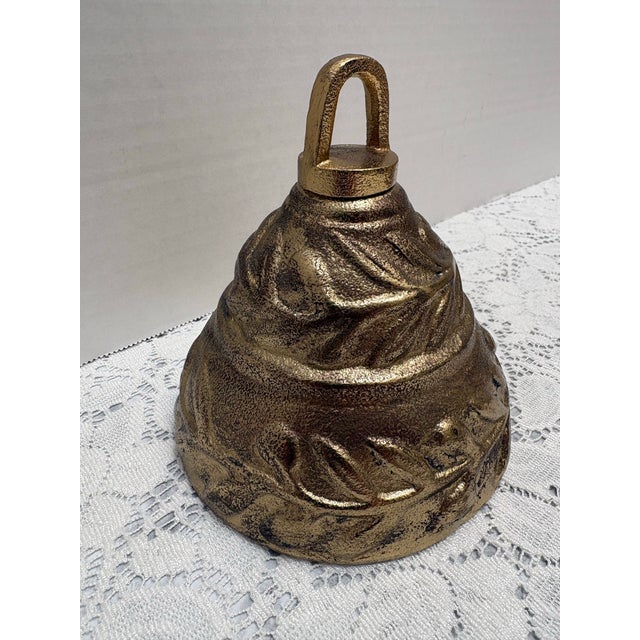 2000 - 2009 Large Textured Metal Brass Bell For Sale - Image 5 of 5