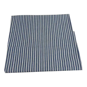 Vintage Blue and White Ticking Stripes Fabric Panel