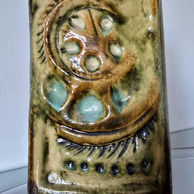 1980s Large Ceramic Mid-Century Modern Vase by Zsolnay For Sale - Image 4 of 15