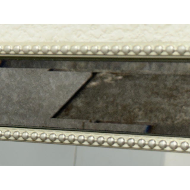 Silver Hollywood Regency Style Silver Beaded Framed Wall Mirror For Sale - Image 8 of 12