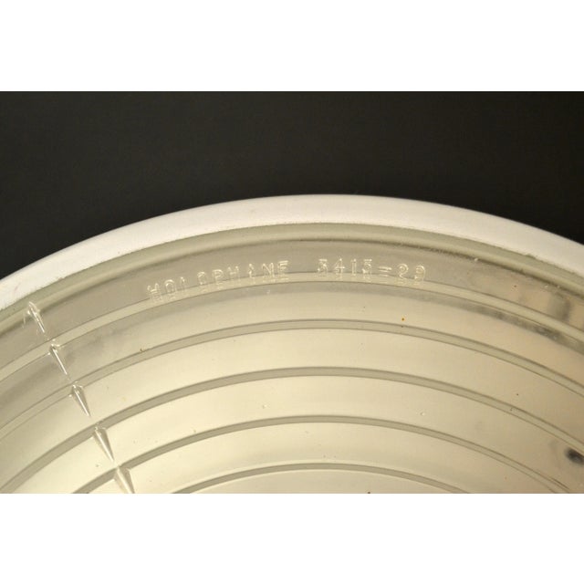 Holophane 1960s French Mid-Century Modern Opaline & Clear Glass Flush Mount For Sale - Image 11 of 13