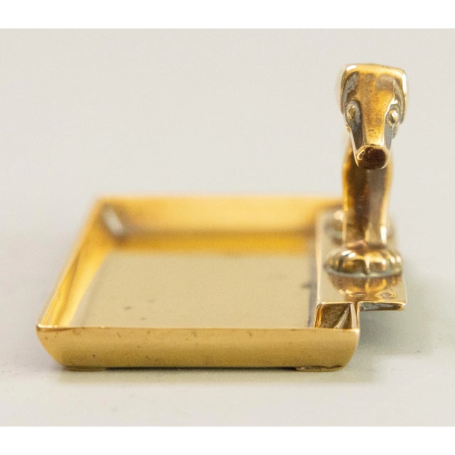 Art Deco Art Deco English Brass Dog Catchall Tray Vide Poche For Sale - Image 3 of 8
