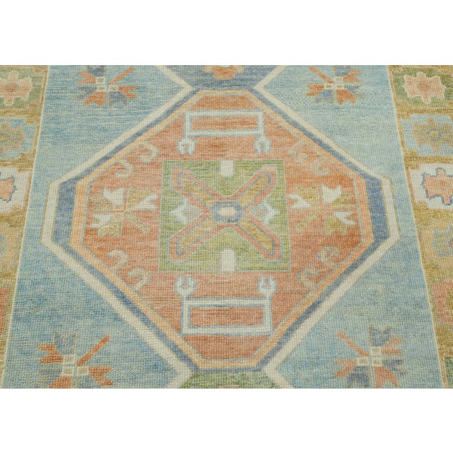 Turkish Oushak Runner Rug 5'1" x 15'9" #18024 For Sale In Houston - Image 6 of 8