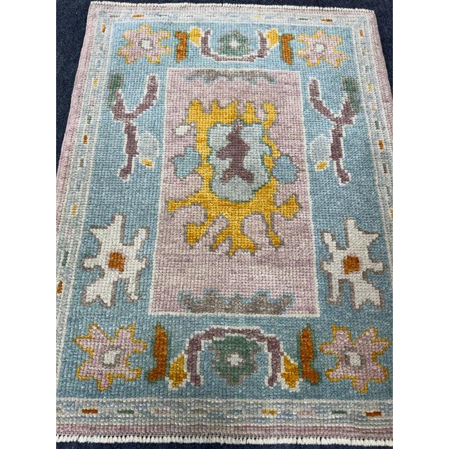 Turkish Oushak Rug 2'3" x 2'11" For Sale In Houston - Image 6 of 6