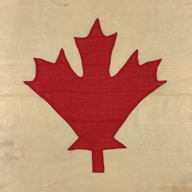 Red Large Vintage Wool Flag of Canada With Sewn Maple Leaf For Sale - Image 8 of 8