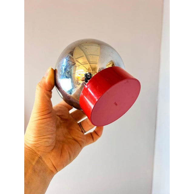 Ball Ashtray with Magnetic Bowl in Red Chrome by Quist For Sale - Image 9 of 10