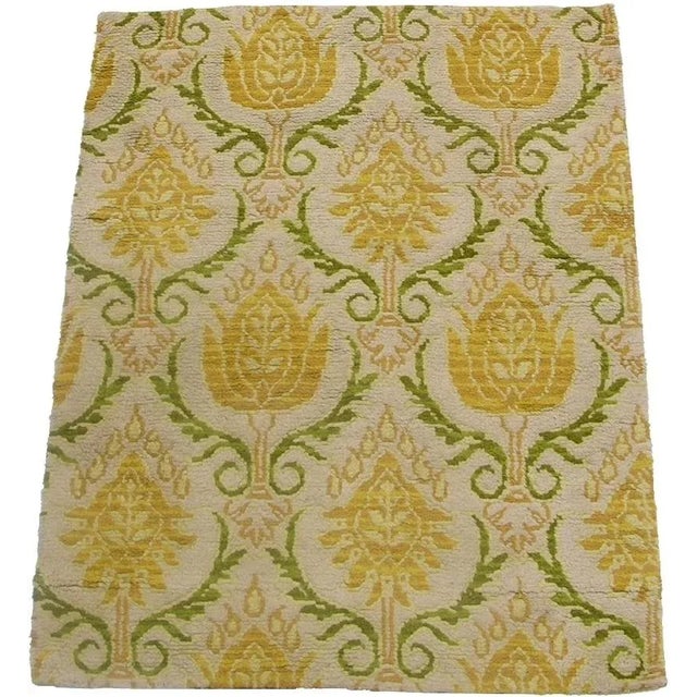 Antique Portuguese Rug 4.4x3.4 For Sale - Image 4 of 4