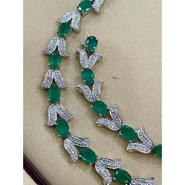 10 Carat Natural Brazilian Emerald & Diamond Tennis Bracelet 14 Karat White Gold For Sale - Image 18 of 18
