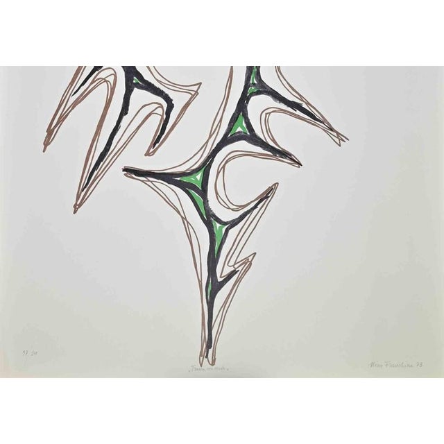 Green Pattern is an original artwork realized by Nino Franchina in 1973 . Colored lithograph on paper. Edited by La Nuova...