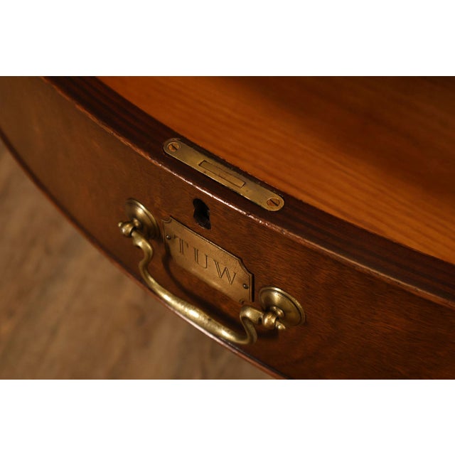 Kittinger Leather Top Round Rent Table With Drawers T295 For Sale - Image 10 of 18