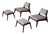 Hunting Chairs and Ottomans by Heinz Heger, Germany, 1960s, Set of 4 For Sale