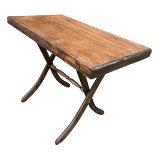 Mid-Century Vintage Wood Folding Occasional Table in Coffee Walnut Refinished For Sale