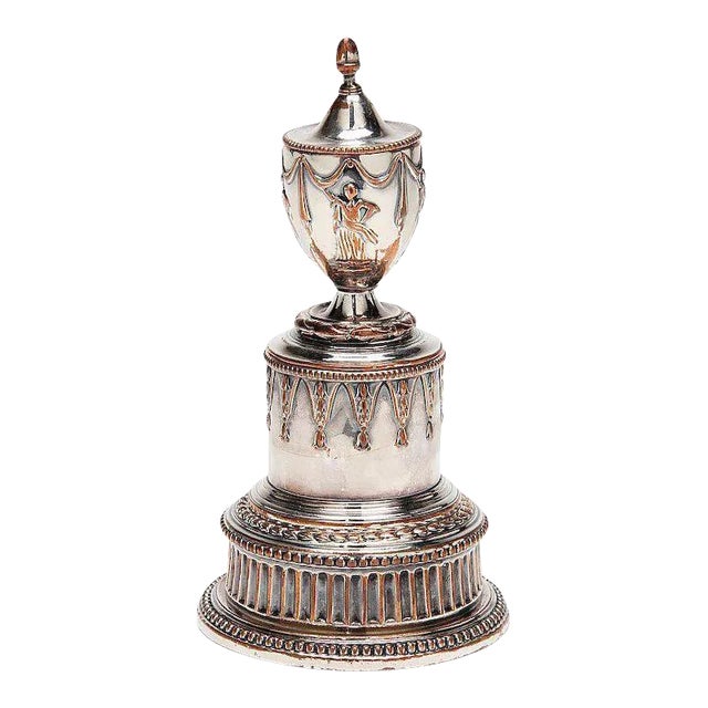 18th Century Old Sheffield Silver on Copper Desk Inkwell Stand 1790 - 1800 For Sale