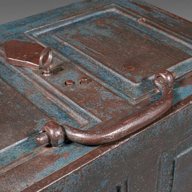 Antique Goldsmith’s Strong Box, English, Heavy Cast Iron Locking Safe, Victorian For Sale - Image 9 of 12