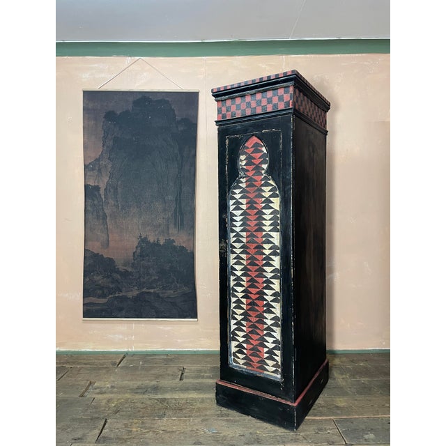 Folk Art Painted Pine Cupboard, 1920s For Sale - Image 10 of 11