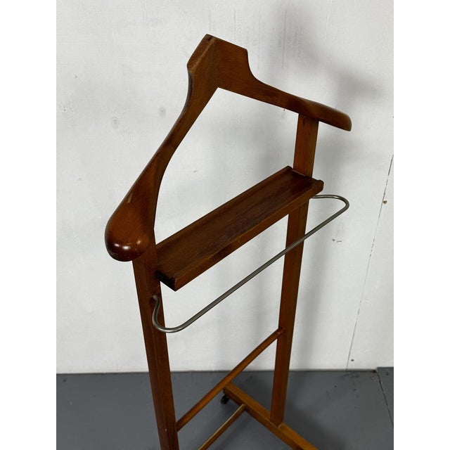 Brown Mid-Century Modern Italian Beech Dressboy Valet Stand, 1960s For Sale - Image 8 of 15