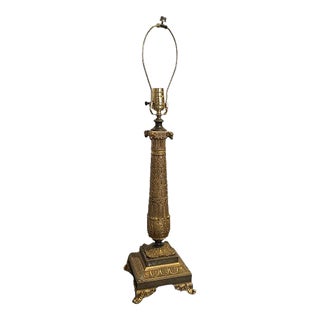 Early 20th Century Neoclassical Bronze Table Lamp For Sale