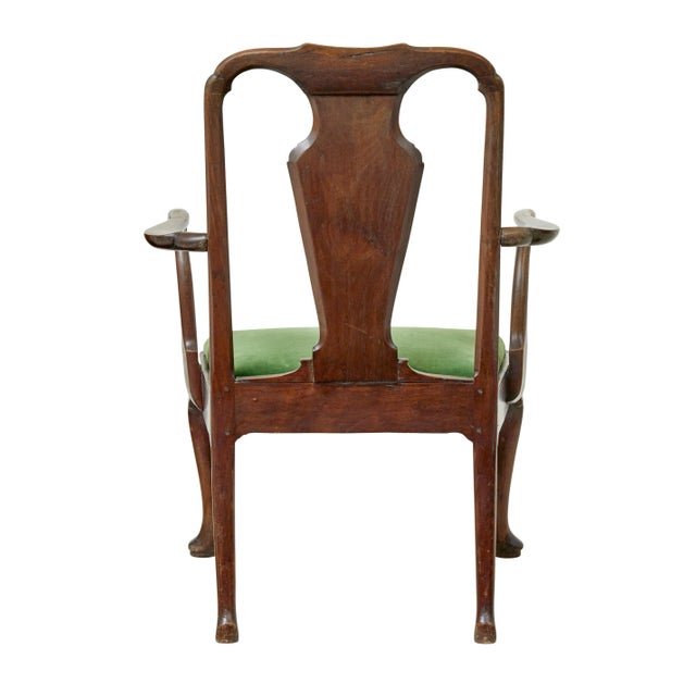 Brown 18th Century English Walnut Study Armchair, 1760 For Sale - Image 8 of 11