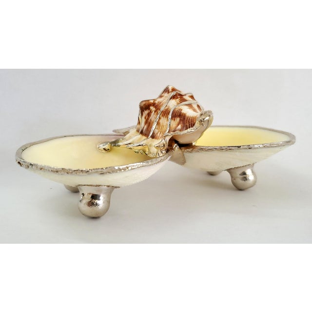 Buccellati Caviar Dish Silver Dipped Real Shells Seashells For Sale - Image 4 of 14