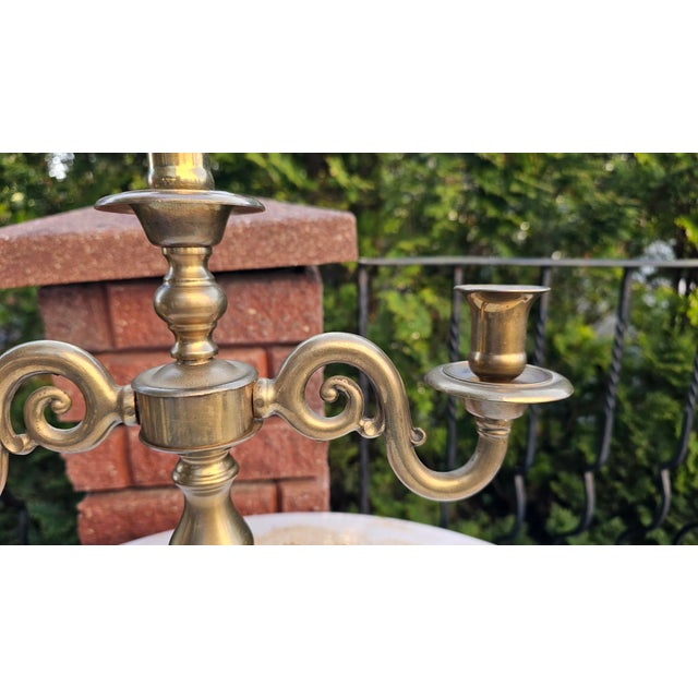 1920s Art Deco Brass Triple Candlestick, 1920s For Sale - Image 5 of 9