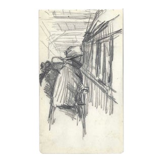 1907 Japanese Train Station Drawing For Sale