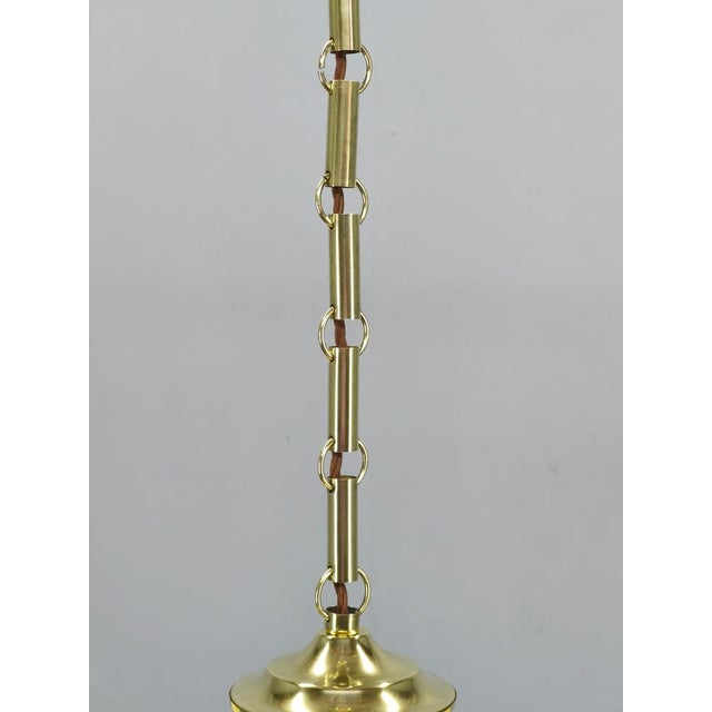 Art Deco Brass and Opaline Glass Chandelier, 1930s For Sale - Image 9 of 14