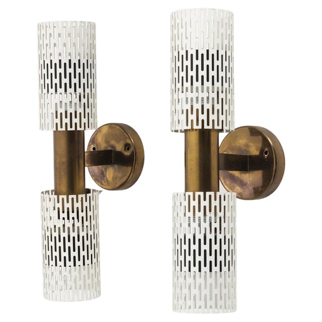 Model 11262 Wall Lights by Harald Notini for Bohlmarks, Sweden, 1950s, Set of 2 For Sale