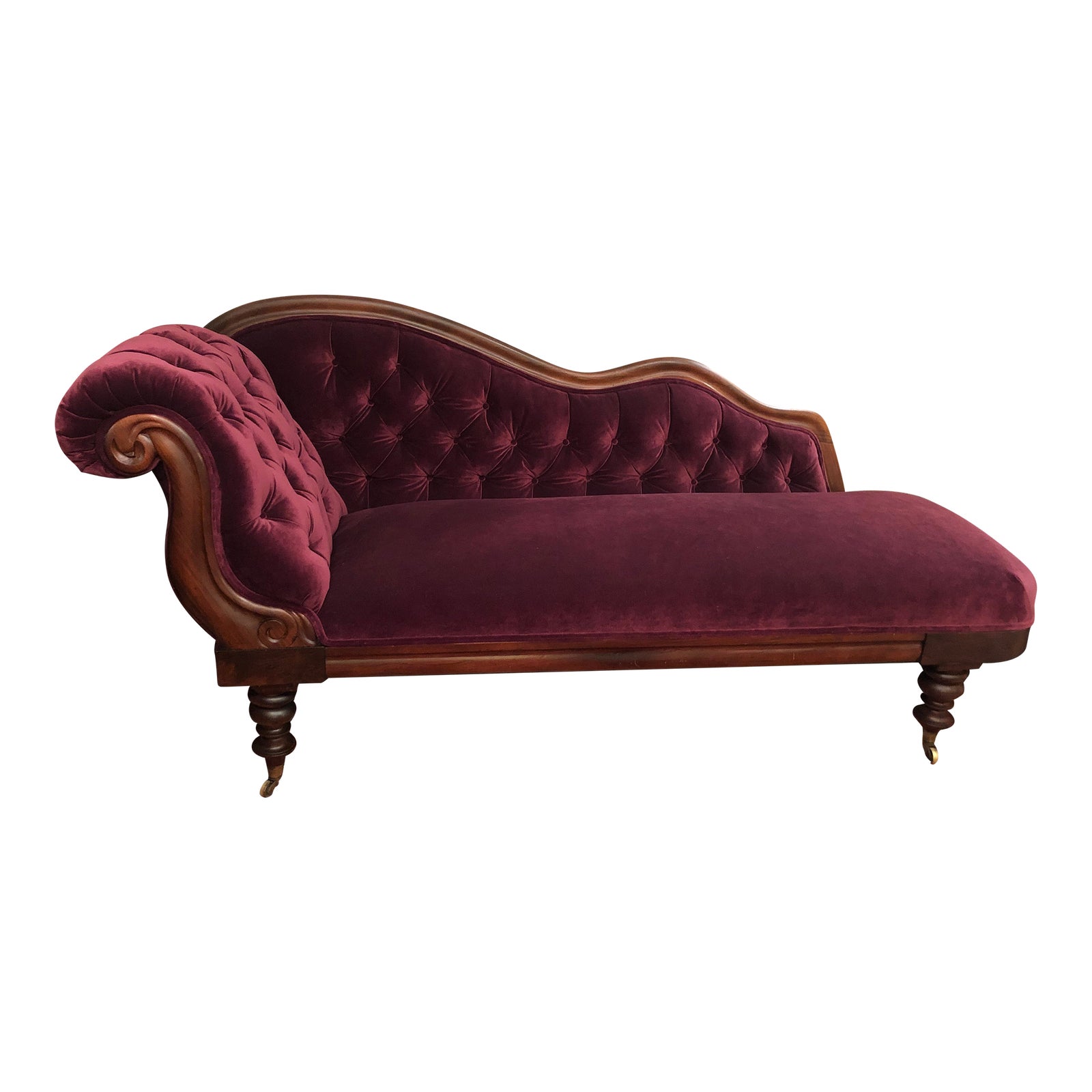 Antique Purple Velvet Victorian Fainting Couch Chaise Longue Chairish