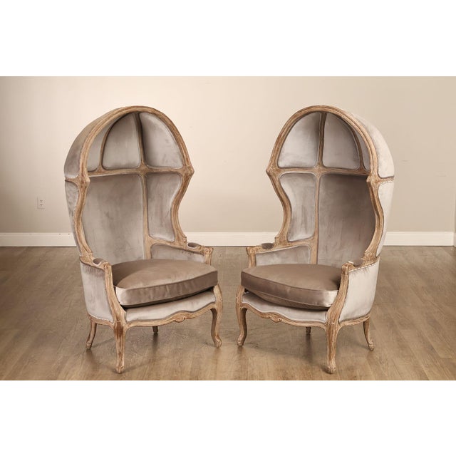 French Restoration Hardware Pair Of Porter Chairs For Sale - Image 3 of 18